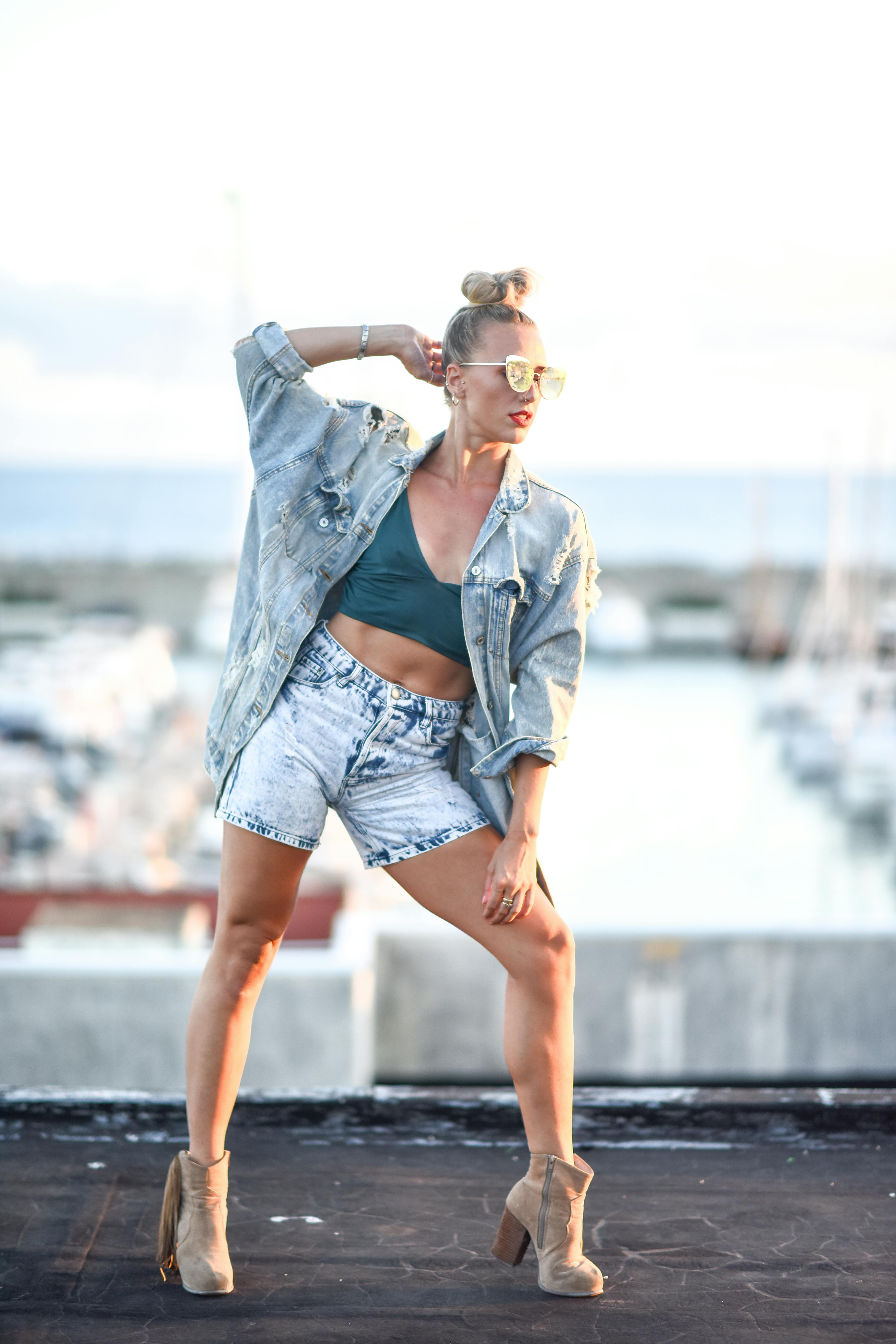 Outfits Wear Jean Jackets | Clothing Set Coat Denim Shorts | Crop Top Denim  Shorts Set - Short Sets - Aliexpress